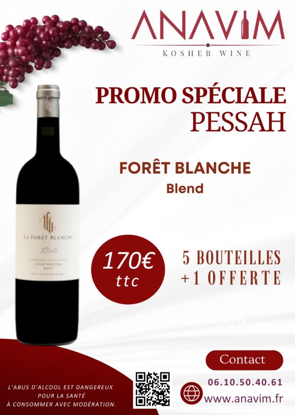 Promo pessah vin casher lepessah foret blanche dvir rouge cabernet sauvignon